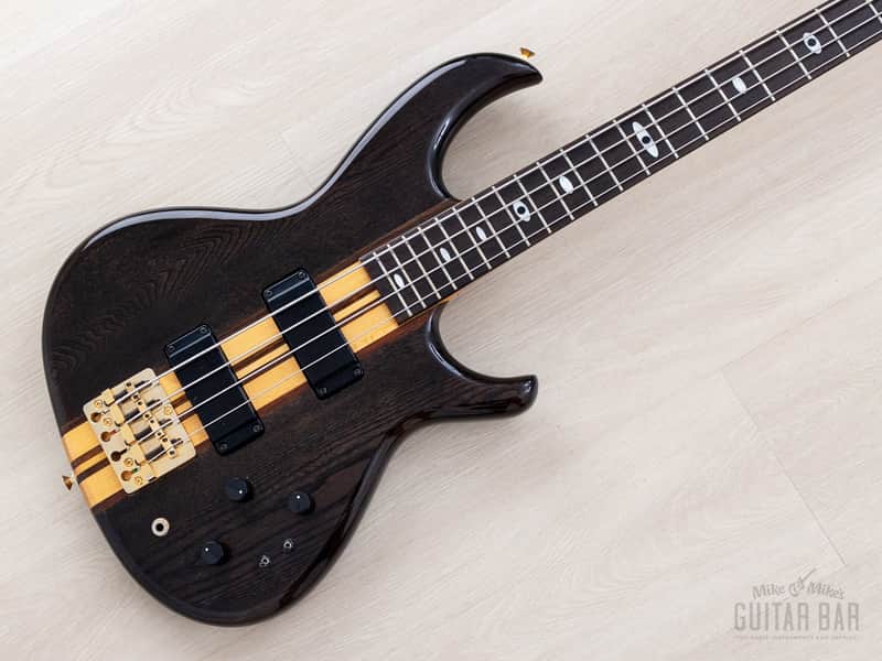 1990s Aria Pro II Super Bass SB-800 See-through Black Vintage Neck Through Bass, Near-Mint w/ Case & Hangtag image 1