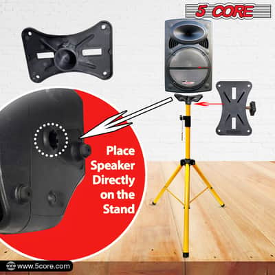 5 Core Speaker Stand Height Adjustable PA DJ Tripod Studio Monitor Stands w 35mm Compatible Insert image 9