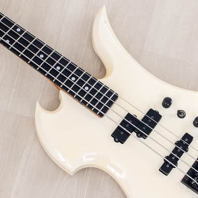 1989 BC Rich Mockingbird Bass MB-857 Vintage PJ Bass Snow White, Japan image 7