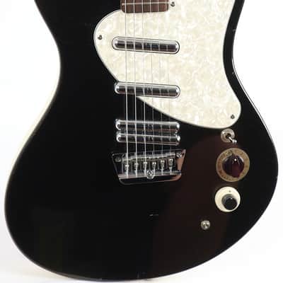 Danelectro Mod 6 Offset Sparkle Black and Cream Electric Guitar Select-O-Matic image 1