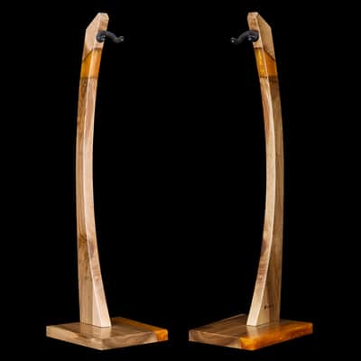 Custom wooden handmade guitar stand – golden walnut #3 image 1