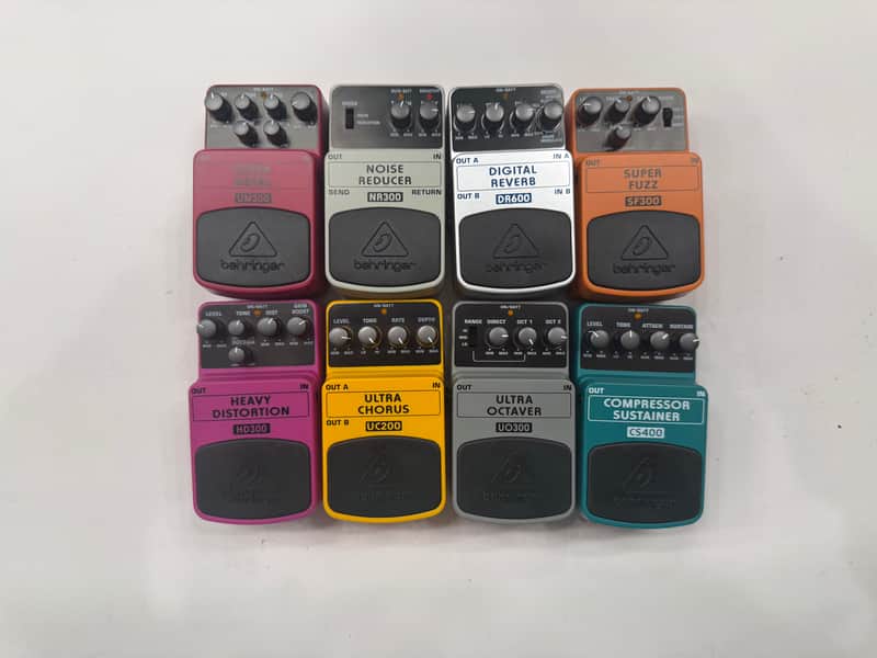 Behringer Chorus Distortion Fuzz Octaver Reverb Guitar Effect Pedal Lot Of 8 image 1