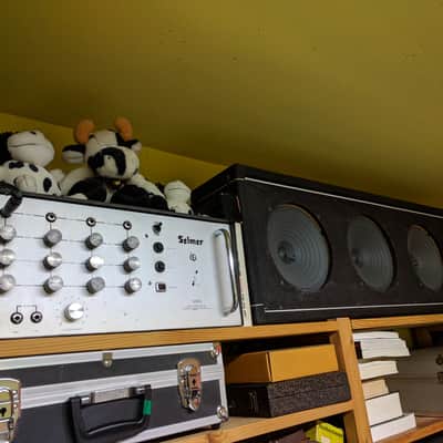 Selmer Selmer TV 100 PA MK II Amp/Bassamp Head, incl. 4x10" Selmer Cabinet 1967 - Silver image 6