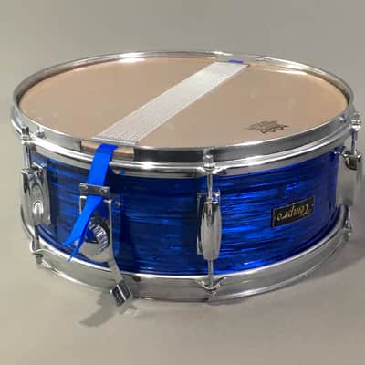 1960s Vintage 14” Snare Drum Tempro MIJ Japan Blue Oyster Pearl Custom Restored Super Rare Made in Japan image 3