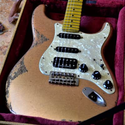 American Fender Stratocaster Custom 2012 Faded Tangerine Sparkle image 5