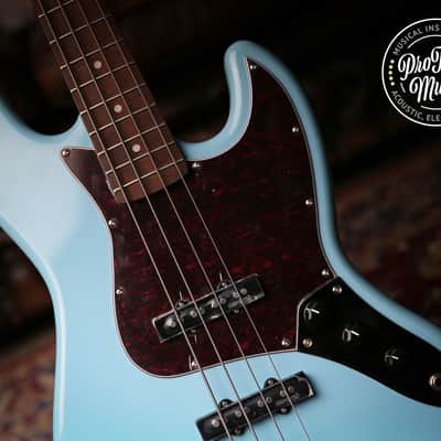 Vintage VJ74 Reissued Bass Laguna Blue Matching Colour Headstock image 2