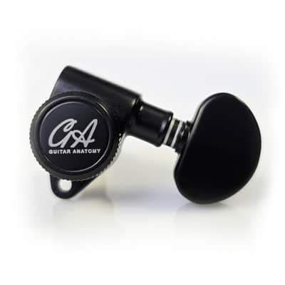 Guitar Anatomy Locking Tuners 1:20 Ratio Fine Tuning Machine Heads for Les Paul, SG and Acoustic Guitars – 3x3 - Chrome image 5