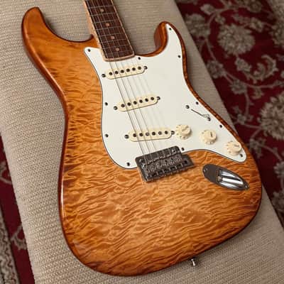 Fender American Select Stratocaster Exotic Quilt Rosewood Channel Neck2014 - Iced Tea Burst image 1