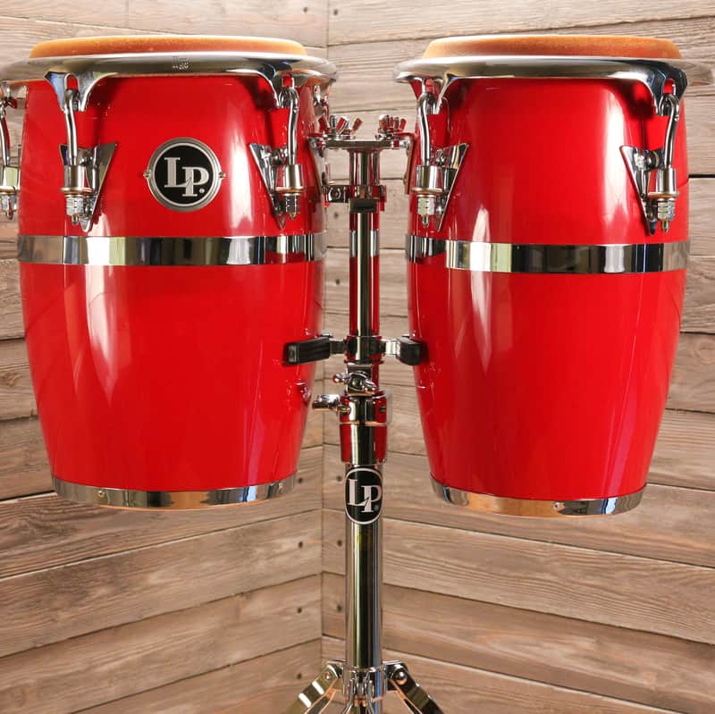 Latin Percussion LP-JRX-DW Junior Wood Conga Set w/ Comfort Curve 2 Rims & Stand image 1