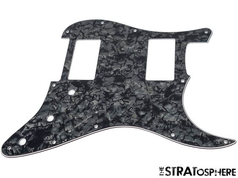 * NEW Black Pearloid HH Stratocaster PICKGUARD for Fender Strat 3 Ply Standard image 1