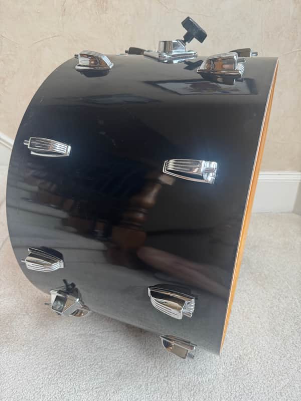 Ludwig Vintage 22” x 14” Bass Drum Shell w Lugs 70s - Black Cortex image 1