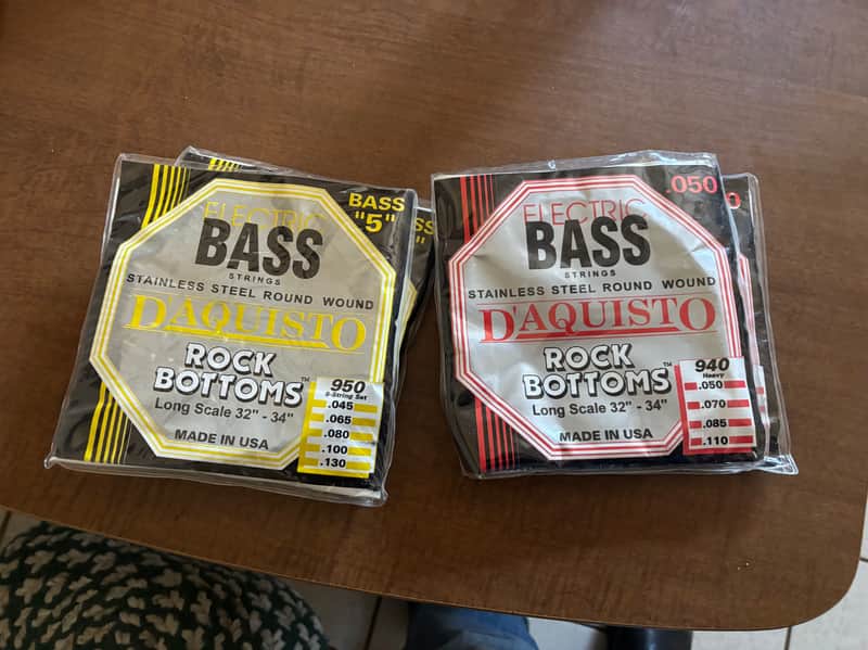 4 sets D’Aquisto Rock Bottoms Bass Strings image 1