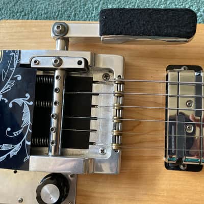 Jackson SlideKing LS Lap Steel with a 3 strings palm bending lever - Natural, no legs, felt fabric on the back side image 19