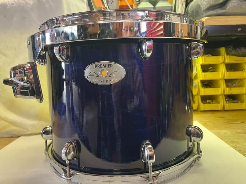 Premier Artist Birch 90s/2000s - Blue Lacquer UK built 14X11 rack tom/floor tom Nice! image 1