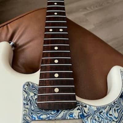 920D Custom+ Triple Lollar Mini Humbuckers + Warmoth Roasted Maple Neck + 7Way Switching +Blue Shell Pickguard + Strat Body+ Fender Brushed Chrome Locking Tuners +Babicz "Full Contact Hardware"+ Stainless Steel Frets image 7