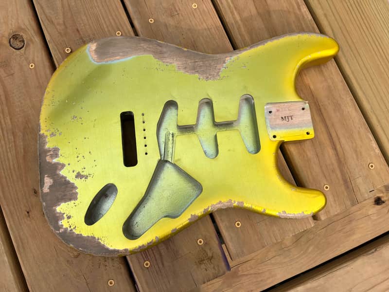 MJT Official Custom Vintage Aged Nitro Guitar Body Mark Jenny VTS Aztec Gold image 1