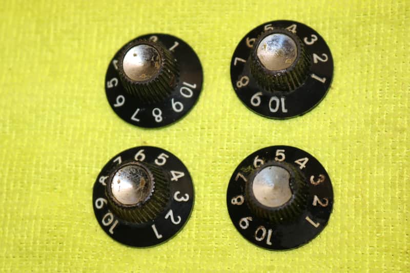 Vintage Original 1965 Fender Blackface Amp Control Knobs - Lot of 4 - image 1