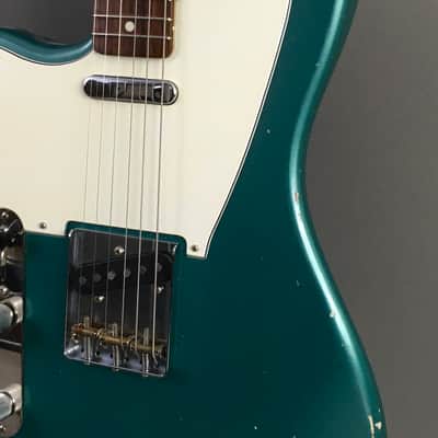 LEFTY! USA Boutique Custom Relic Sherwood Green Metallic Nitro Lacquer Jazzcaster Telemaster Guitar Left 7.2 lb HSC image 5