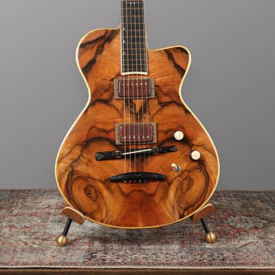 Jesselli 14" Walnut and Gold Leaf Hollow Body Circa 1988 - Natural. image 3
