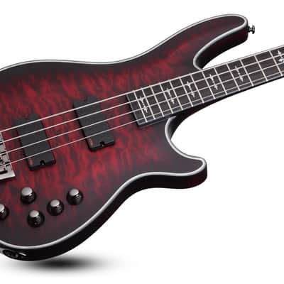 Schecter Hellraiser Extreme-4 Crimson Red Burst Satin image 2