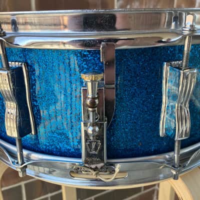 Ludwig Pre-Serial Jazz Fest Blue Sparkle Vintage 1960s Extra Deep image 12