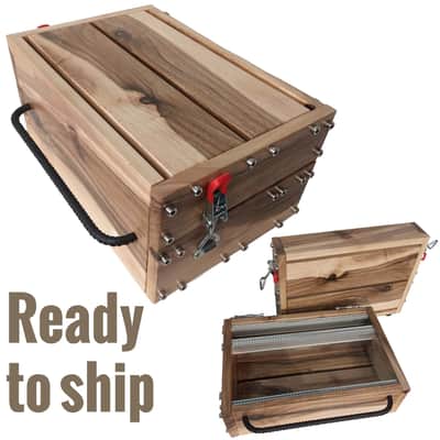 4U / 56hp LUNA Eurorack Case + LID • Walnut • Rails + Trheaded strips • Unpowered • Ready to ship image 1