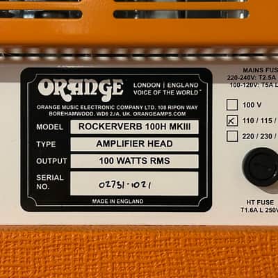 Orange Orange Rockerverb 100 MKIII Tube Head & 4x12 Cabinet Half Stack image 6