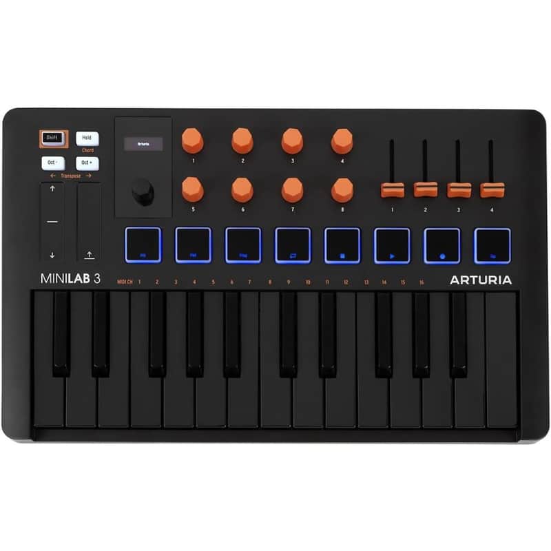 Arturia MiniLab 3 Orange Compact MIDI Keyboard and Pad Controller (Special Edition Orange and Black) image 1