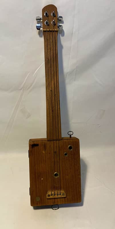 Custom 4-String Cigar Box Guitar – Antique Pre-WWII Mahogany Box – As Found image 1