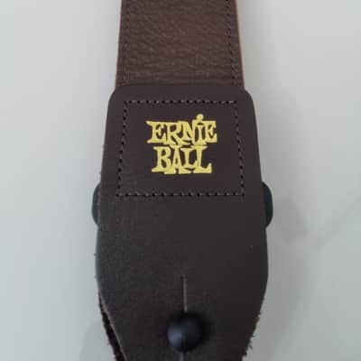 Ernie Ball 4135 2" Tri Glide Italian Leather Guitar Strap - Brown image 2