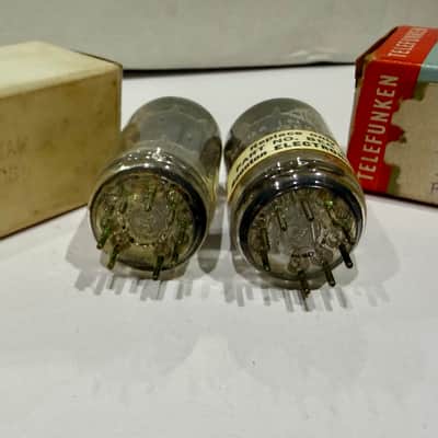 Rare White Tip NOS Pair of The Highest Medical Grade Telefunken 12ax7/ecc83 1952 made for Boonton image 8