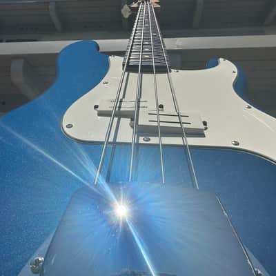 Video! Custom Fender Standard Precision Bass Blue image 7