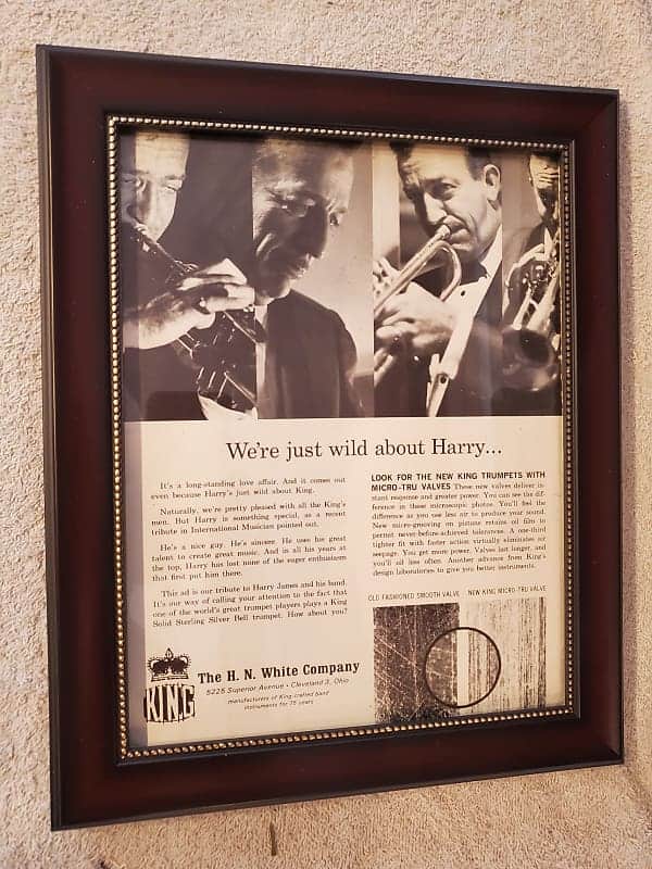 1963 King Horns Promotional Ad Framed Harry James Original image 1