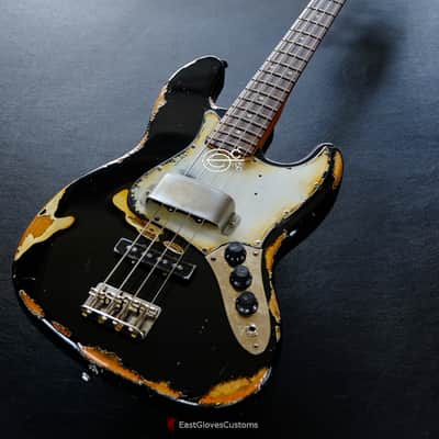 Fender Standard Jazz Bass 60s Pickups Black Aged Relic image 2