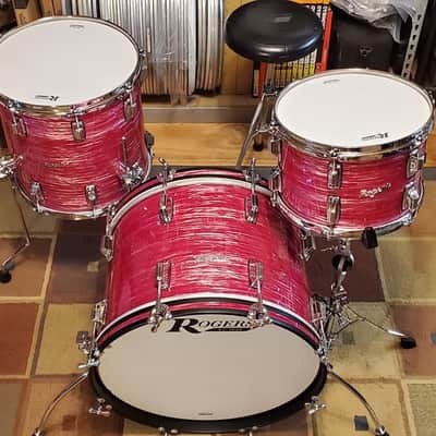 Rogers 3pc Drum Set 2020 Red Whine Ripple image 1