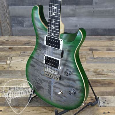 PRS Wood Library CE-24 Satin Quilt Top - Faded Gray Black Green Burst with Gigbag image 11