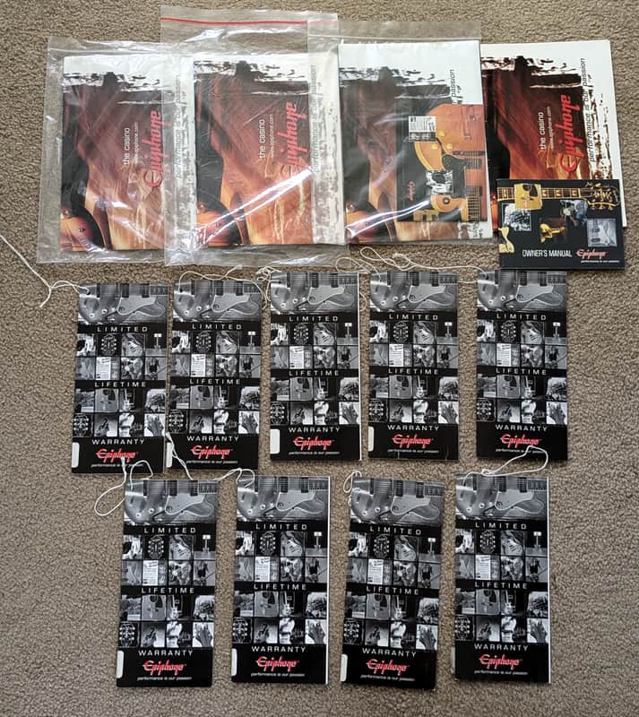 EPIPHONE Case Candy - Warranty Card / Checklist / Inspection Cards / Manuals image 1
