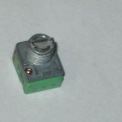 FIVE broken (for parts - AS IS/ FINAL SALE) Boss / Alpha & Alps  potentiometers (various values) 1990s - 2010s - 3 green, 2 teal, 4 are square, 1 is rectangle (stacked) values are in the description (NO: pedals/other items) image 12