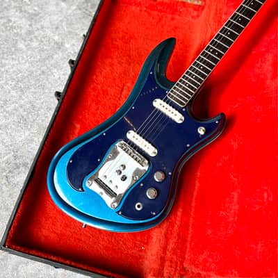 Guyatone Sharp 5 1970 - Electric blue sparkle original vintage MIJ Japan bizarre LG-350t MOT image 5
