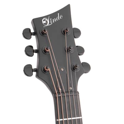 Lindo Neptune V3 Electro Acoustic Guitar with Sapele Back and Sides / Mahogany Neck / Spruce Top / Luminlay Side Dots / Planet Core 12th Fret Inlay - Matte Black (Nylon Strings) image 10