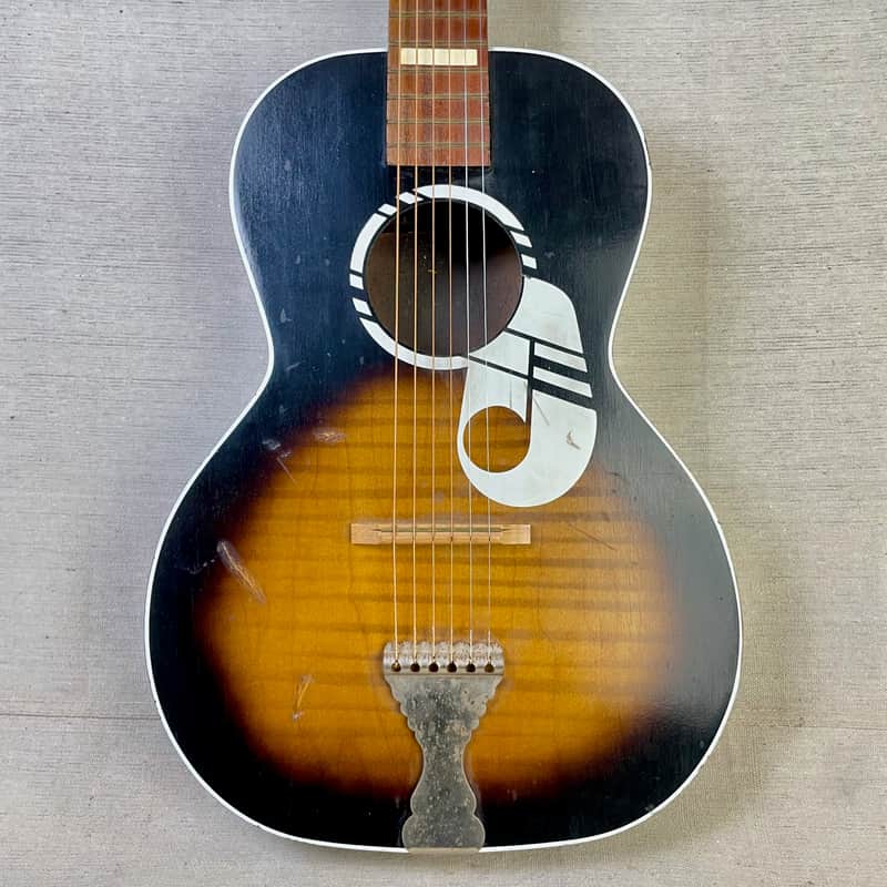 Kay 1160 Note 1966 Sunburst Parlor Acoustic Short Scale image 1