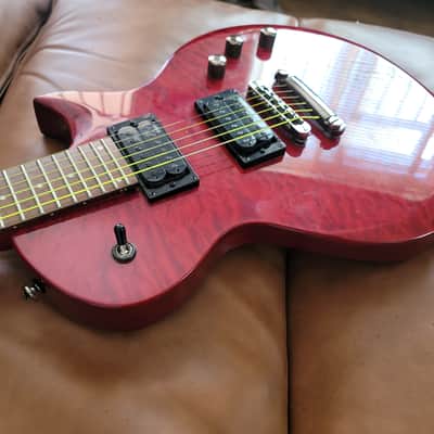 2008 ESP LTD EC-100QM Electric Guitar – See-Thru Black Cherry Quilt Top image 10