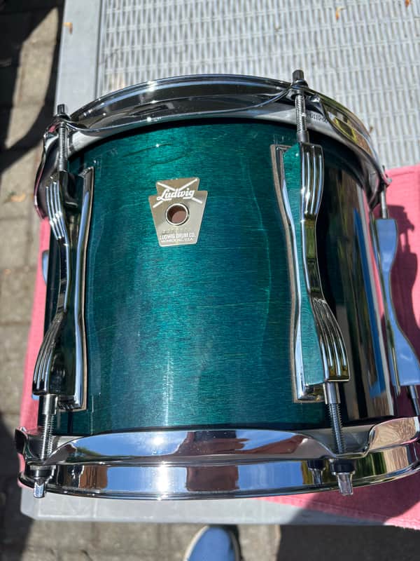 REVERB DEAL Rare Ludwig Classic Maple Blue Green Lacquer 10" Tom image 1