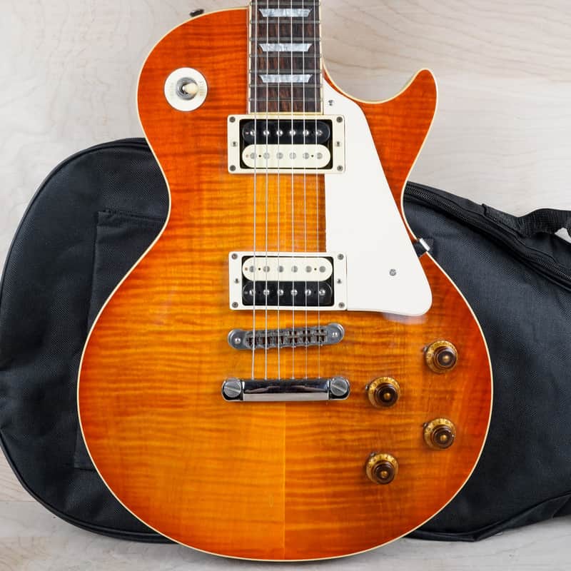 Burny Super Grade RLG-55 2004 Vintage Cherry Sunburst Roswell HAF Zebra PUs w/ Bag image 1