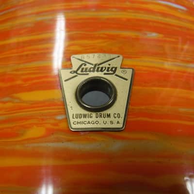 Vintage Ludwig Late 60's 12x8" Tom-Orange Mod-Excellent! image 2