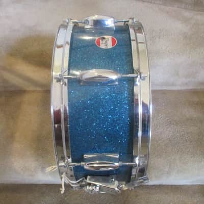 TEMPRO PRO Vintage 14 X 5 Snare Drum, Made In Japan 1960s, Blue Sparkle, 8 Lugs - Outstanding! image 5