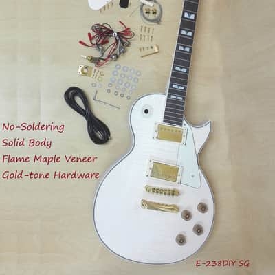 Haze  Electric Guitar DIY Kit,Solid Body w/Flame Maple Veneer E-238DIY SG image 1