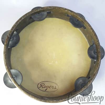 Rogers 8" Wood/Calf Tambourine Solid 1-Ply Oak Vintage 50s Percussion Instrument image 2