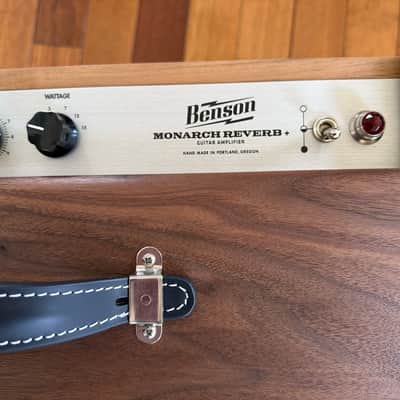 Benson Monarch Reverb + 1x12 Combo Milkman Walnut Wood Cab with Wheat Grille  Monarch Reverb + Combo with Milkman Walnut Cabinet and Wheat Grille 2026 - Milkman Walnut Wood / Wheat Grille image 8