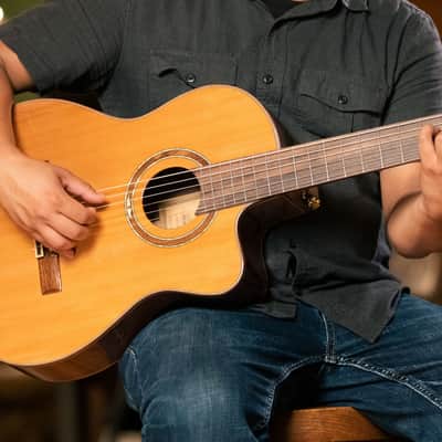 Ortega RCE159MN Performer Series Solid Cedar Top Mahogany Neck Cutaway Nylon 6-String Classical Acoustic-Electric Guitar w/Gig Bag image 22